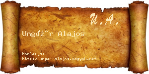 Ungár Alajos névjegykártya